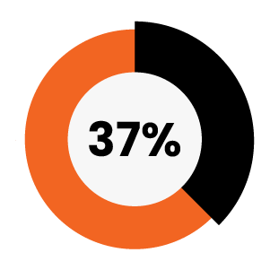 Circular chart with 37%